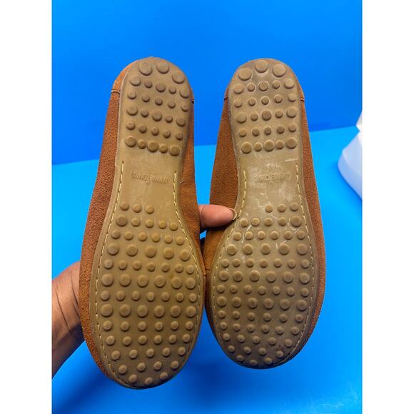 Women's Minnetonka Beaded Fringe Moccasins Brown Suede Leather size 8.5 - Picture 2 of 10